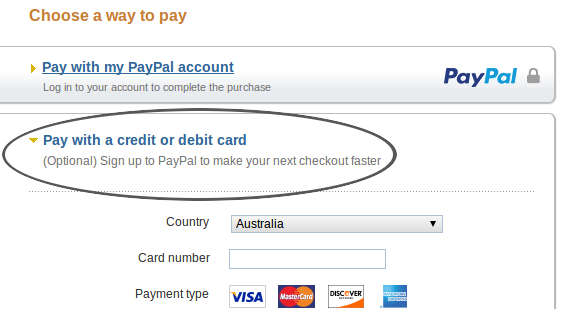 how to pay with credit card at paypal